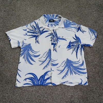 Stussy Shirt Mens Medium White Floral NOMA t.d. Collab Hawaiian
