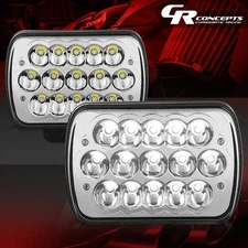 Pair Chrome LED 7x 6" H6054 Sealed Beam Headlight Lamps for Toyota Jeep Pickup