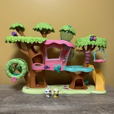 Littlest Pet Shop Magic Motion Tree House Playset 2010 Hasbro LPS With 2 Pets