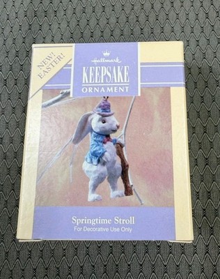 Vintage 1991 Hallmark Easter Ornament Springtime Stroll Rabbit Detailed NEW