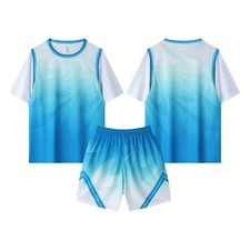 Kids Boys Outfit With Shorts Suit Football Set Top Round Neck Sportswear Team