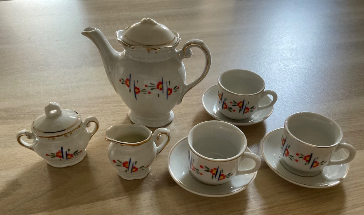 15-teiliges Puppengeschirr Aus Porzellan – Miniatur Teeservice Für Puppenhäuser Im Maßstab 1:12 – Inkl. Teekanne, Tassen & Zubehör – Perfekte Deko Puppenhaus Deko Teekanne
