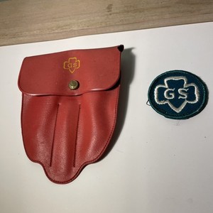 Girl Scout Green Emblem Patch And Red Waist Pocket Camping Cutlery
