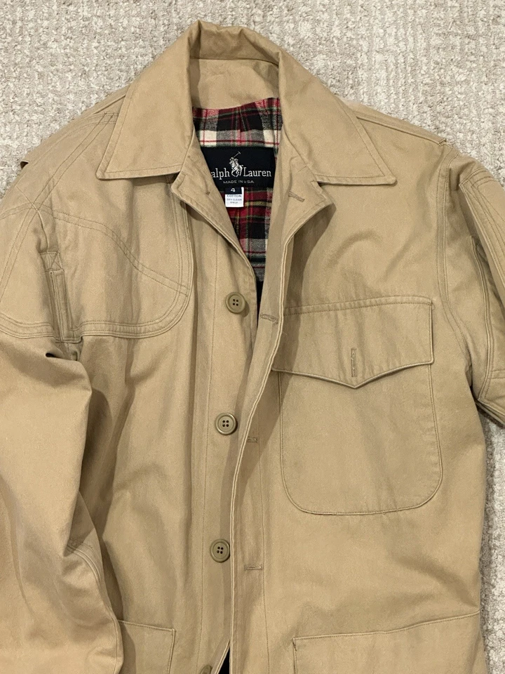 Vintage Ralph Lauren Women’s Barn Coat Flannel Lined Size 4 Made In USA - Image 2 of 4