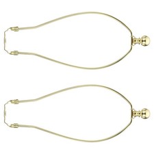 2Set 12" Lamp Harp Kit w Finial Gold Tone