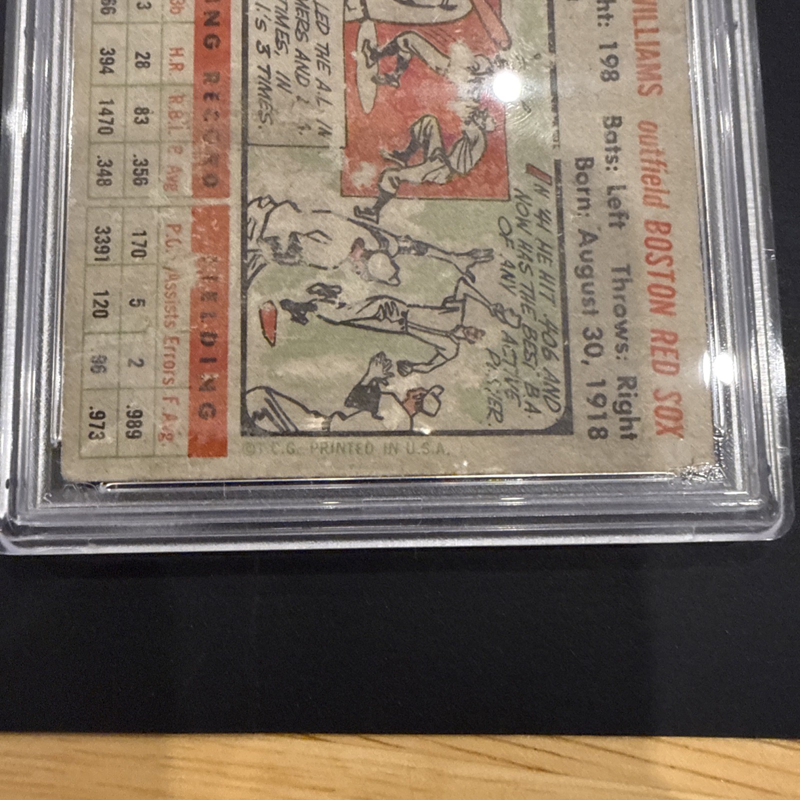 1956 Topps - Ted Williams #5 Gray Back—PSA 1–rare—Boston Red Sox view 6