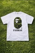 Bape White and Green T-shirt Size Large