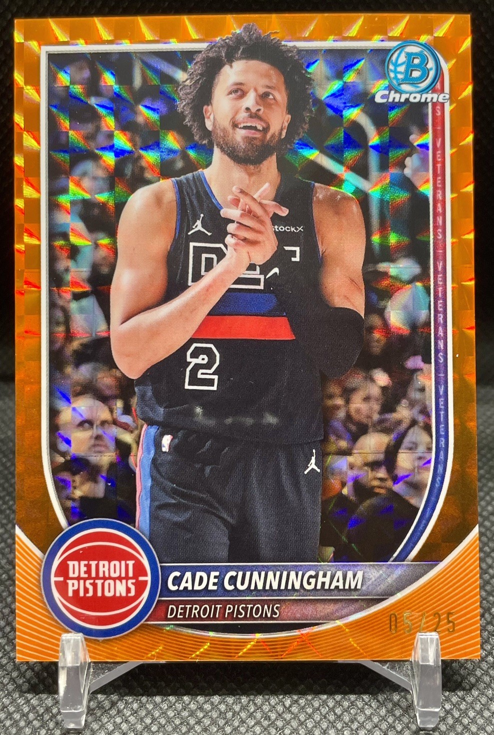 2024-25 Topps Bowman Chrome Cade Cunningham BCV-74 Pistons Orange Geometric /25