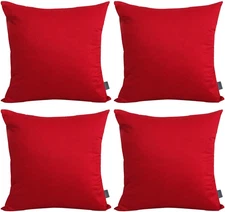 4-Pack 100% Cotton Comfortable Solid Decorative Throw Pillow Cases Square Cushio