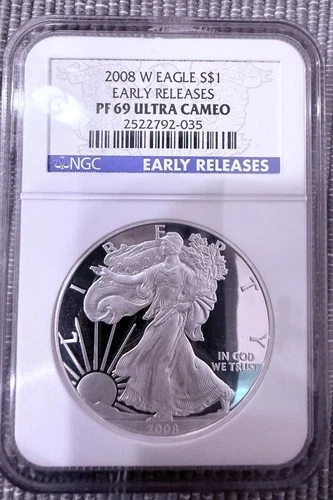 2008 W American Eagle Silver $1 - Certified NGC PF69 Ultra Cameo EARLY RELEASES