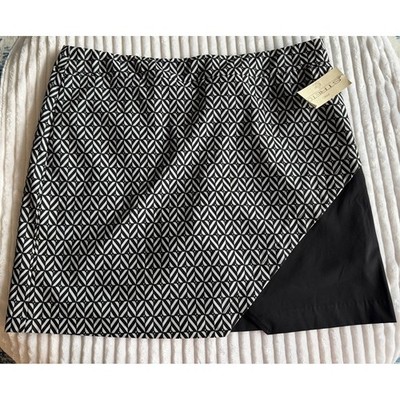 EP Pro Geometric Print Skirt Shorts Black White Golf Athletic Women XL TG