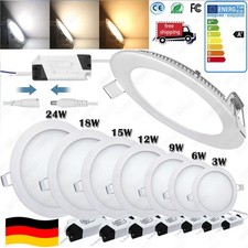 3W 9W 12W 15W 18W 24W LED Panel Downlight Einbauleuchte Deckenleuchte Ultraslim