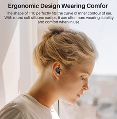 TOZO T10 Bluetooth 5.3 Wireless Earbuds with Wireless Charging Case IPX8 Waterpr