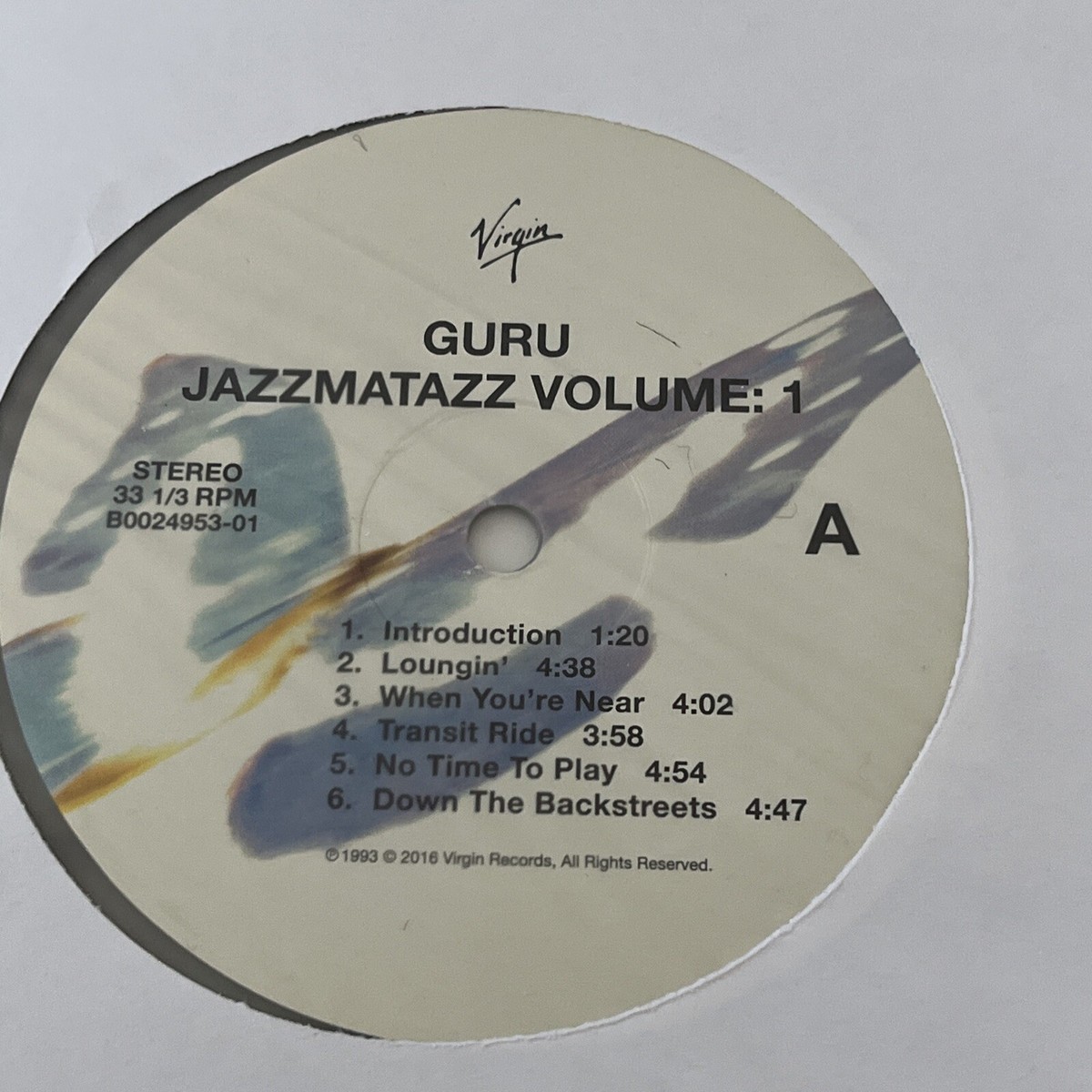 極美品 LP US盤 GURU/JAZZMATAZZ VOL.1 レコード Guru Jazzmatazz Vol. 1 Vinyl LP Opaque Smoke Blue Vinyl Me