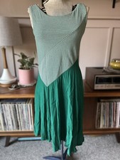 NWT Anthropologie Maeve White Green Striped  Dress Women's Size Small