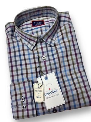 Untuckit Shirt Mens Wrinkle Free S Button Down Slim Fit Long Sleeve Comfort