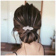 Crystal Wedding Hair Clip Barrette Gold Flower Rhinestone Hair Barrette Clip ...