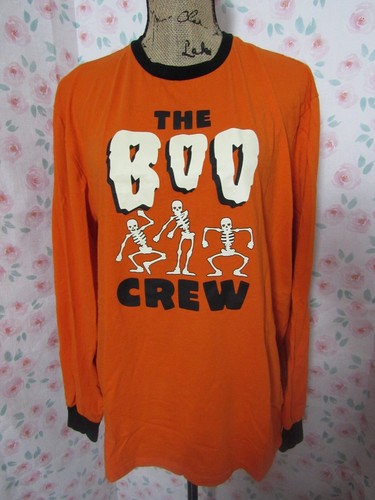 HALLOWEEN FAMILIEN SCHLAFANZUG, HERREN ORANGE/SCHWARZ BAUMWOLLE BL 2-TEILIG SKELETT PYJAMA, GR. L - Bild 1 von 10