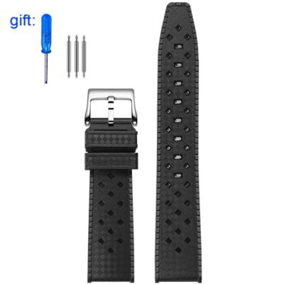 20 mm Silikon Uhrenarmband passend für Blancpain Fifty Fathoms 5008B Dornschl...
