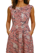 PLENTY by TRACY REECE  Dress Size 4 Fit & Flare Cut Out Back Pink Pockets