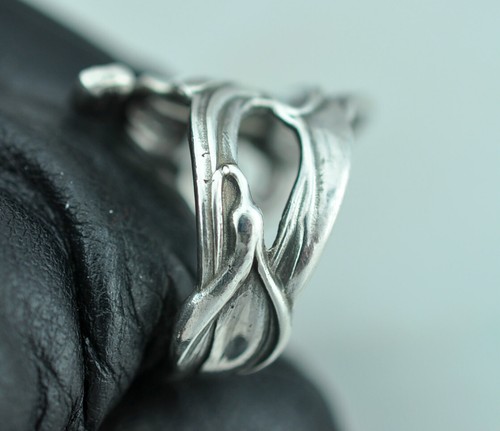 Beautiful 925 Sterling Silver Snow Drops Lily Flower Spoon ring - Picture 3 of 7