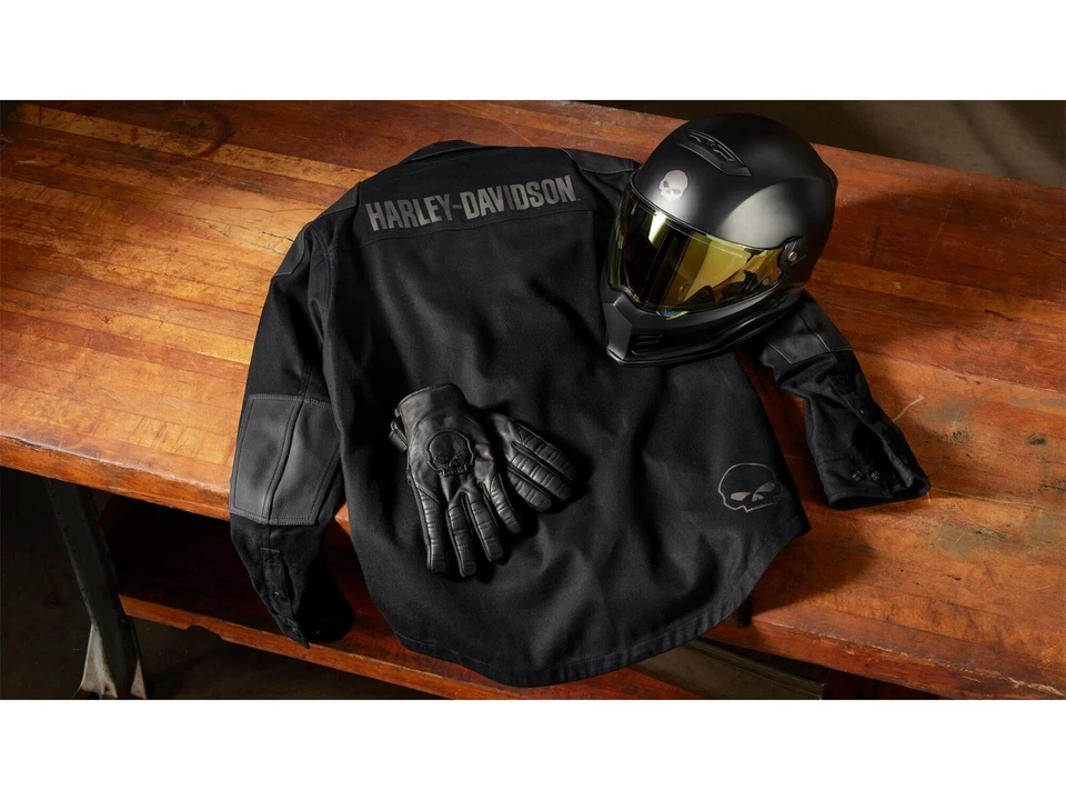 Harley-Davidson Willie G Skull Lederhandschuhe D3O Protektoren Schwarz S-3XL - Bild 4 von 4