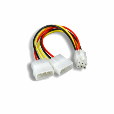 8 inch 18AWG GPU DC Power Cable 2x 5.25'' Molex 4Pin to PCI Express PCI-e 6Pin PC