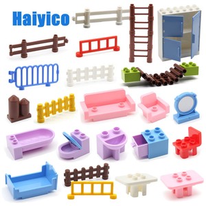 Details About Big Building Blocks Table Chair Fence Accessories Sets Compatible Duplo Classic