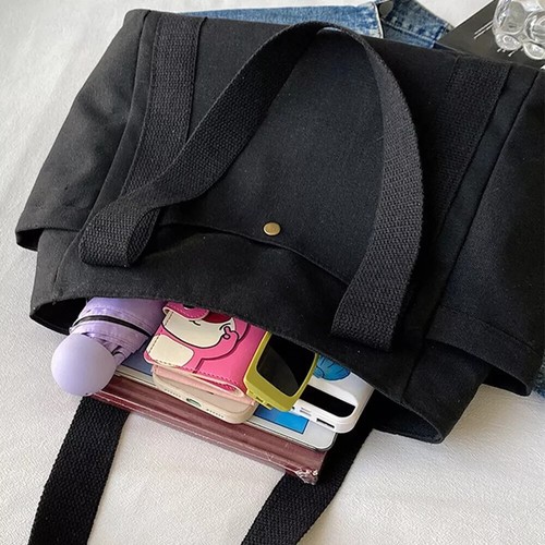 Women's Shopping Tote Bag Canvas Handbag Portable Shoulder Pocket Pouch UK Stock - Picture 3 of 9