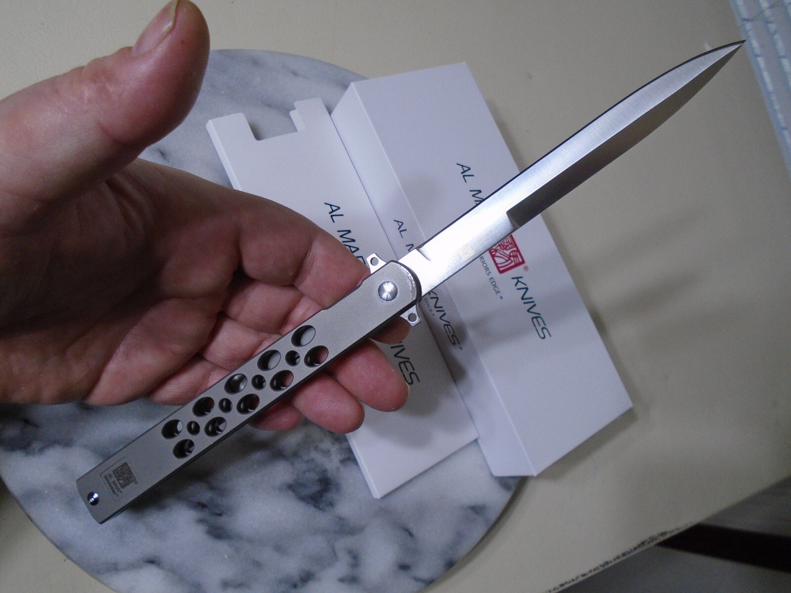 Al Mar Quicksilver Ball Bearing Pivot Stiletto Pocket Knife D2 Titanium