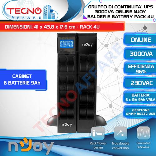 Online USV Unterbrechungsfreie Stromversorgung Reine Sinuswelle 3000VA 3000W nJoy Balder - Bild 18 von 33