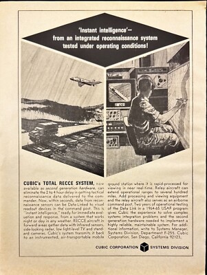 Cubic Corp Systems Division Reconnaissance System Vintage Print Ad 1967