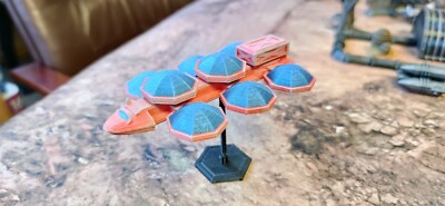 Billion Suns Terran Civilian Type B. Raumschiff mit vollem Schub. Battlefleet Gothic