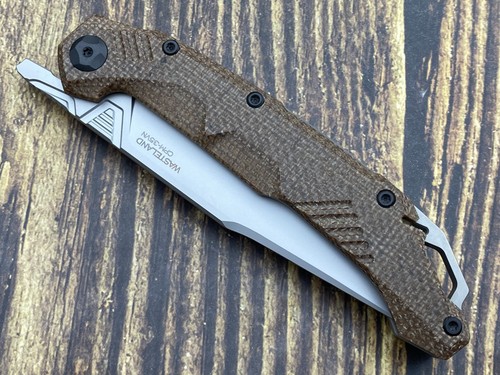 Fat Dragon Folding Knife CPM-35VN Blade Titanium/Micarta Handle Knife FatD-Brown - Picture 8 of 11