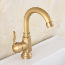 Antique Brass Bathroom Basin Faucet Vessel Sink Single Hole/Handle Mixer Taps
