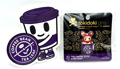 Tokidoki Coffee Bean & Tea Leaf Donutella Pin w/Tokidoki Sticker Limited Edition