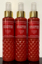 Bath  Body Works LOT OF 3 STRAWBERRY POUND CAKE Diamond Shimmer Mists