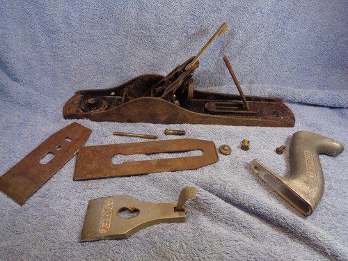 Vtg Bailey Stanley No 5 USA Wood Plane Carpenter Tool Aluminum Handle AS IS Part - Picture 10 of 16
