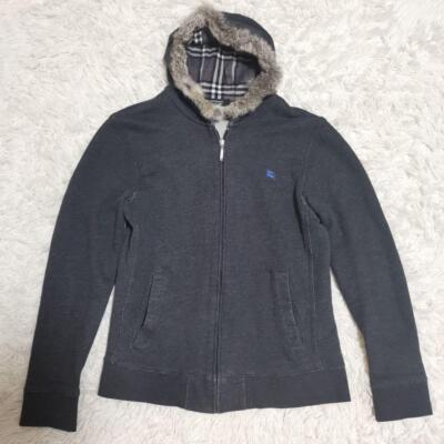 Burberry Black Label Zip Hoodie Rabbit Fur Logo Embroidery Burberry Black Label Zip Hoodie Rabbit Fur Logo Embroidery