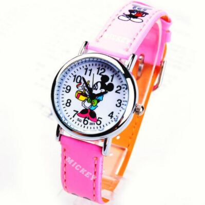 Mickey Minnie Mouse Quarzuhr Hellrosa Kinder Pinzette Disney Watch Rosa