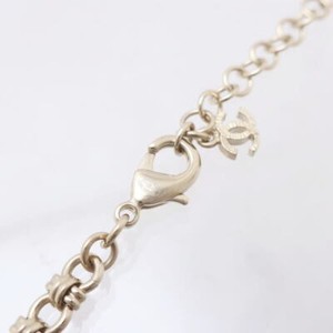 Authentic CHANEL Coco Mark Pearl Stone Long Necklace GP Gold Plated Blue White A19 Ladies