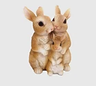 Easter bunnies pair with baby, balcony garden Easter garden decoration figure approx. 15 cm