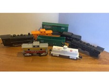 Vintage MARX Trains 1-Steam Engine, 1-Steam Engine/Shell Only, 6-Cars  Lot of 8