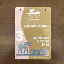 2016 RNC Republican National Convention Donald Trump Credential COA Operations 3