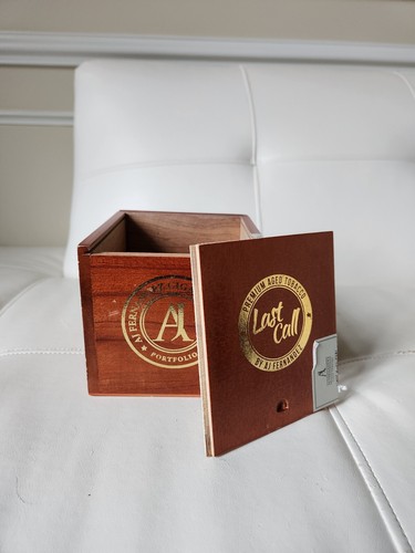 AJ Fernandez Last Call Habano Empty Wooden Cigar Box 5⅛x5⅞x4⅝