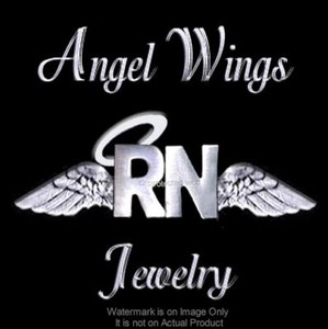Angel Wings RN Pin • LOT of 2• Registered Nurse Badge • Solid Metal Shiny Silver