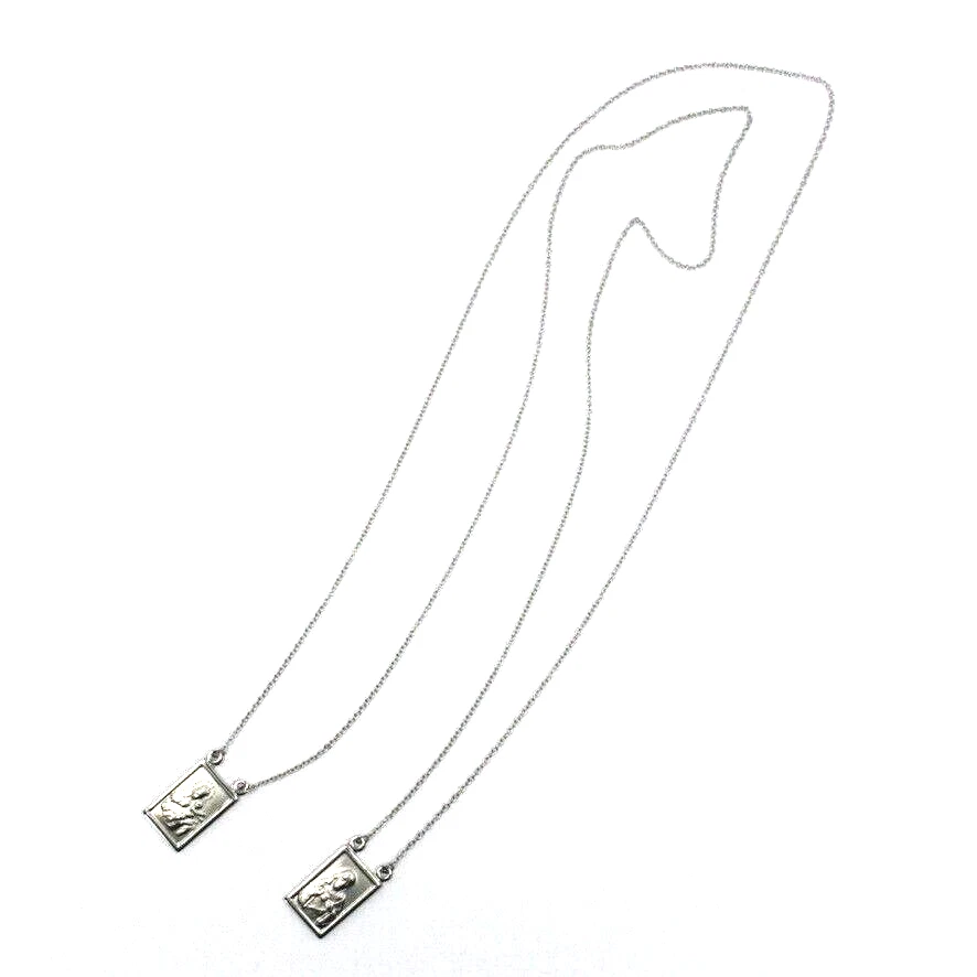 White gold scapular necklace deals