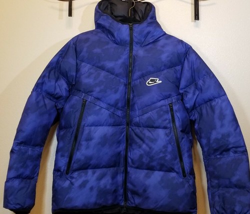 Windrunner Blue Camo Puffer Jacket Mens 