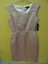 Tahari Arthur S. Levine Women's Sleeveless Dress Pink/Gold Size 4