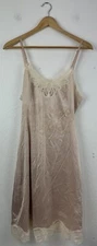 Vintage Made In USA Vanity Fair Night Gown Slip Dress Biege Nude Size 36